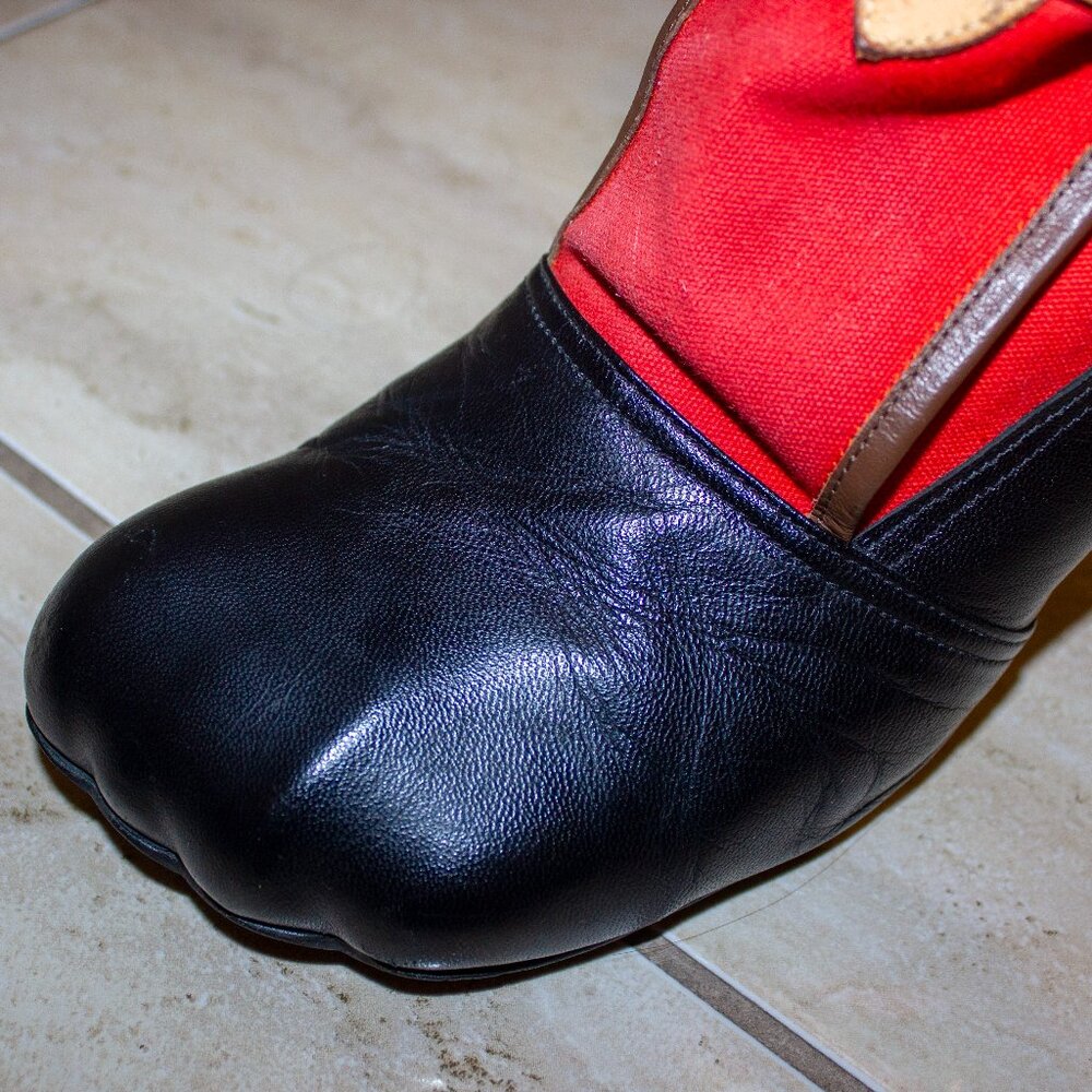 RARE Vintage Vivienne Westwood Bondage Boots Red/Black Size UK 8 S/S 2002 - Picture 7 of 8